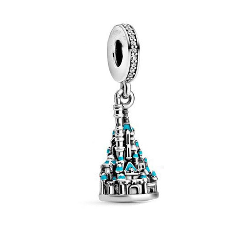 Flower Fairy Castle Bow Charm Silver 925 Fine Jewelry For Women Bracelet Beads New