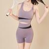 Женский костюм для йоги, быстросохнущий, с высокой талией, для поднятия бедер, фитнес-костюм для бега, ударопрочный спортивный костюм, бюстгальтер, 1 комплект