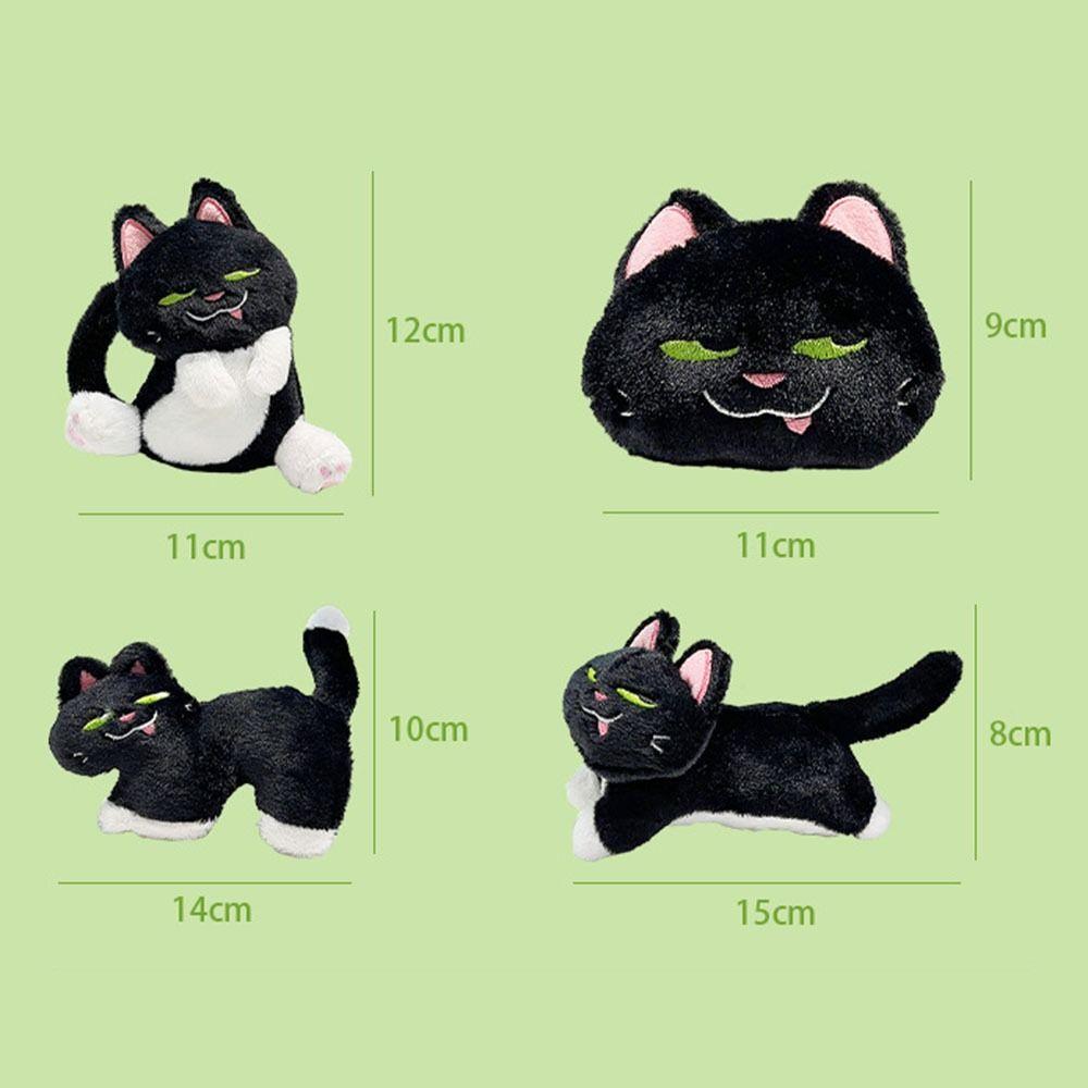 Черный кот озорной кот кулон мягкий автомобильный брелок портативный плюшевый брелок кукла подарок