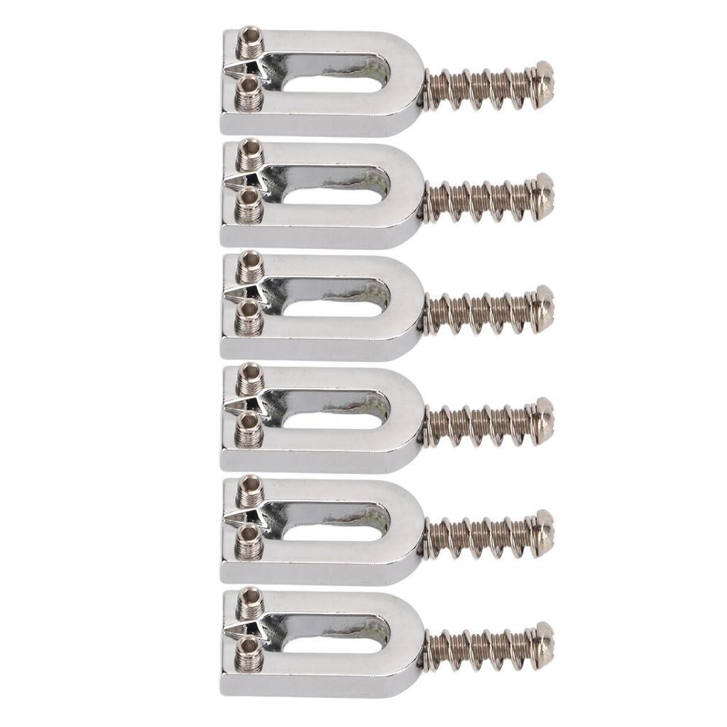 6Pcs U Shaped Electric Guitar Bridge Saddles Tremolo Metal Roller Screw Saddle Replacement