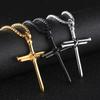 1Pc  European and American Titanium Steel Casting Steel Nails Cross Men's Pendant Punk Style Personality Men's Necklace Jewelry MYY