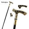 Gold Black Luxury Goat Handle Walking Cane Fashion Decorative Walking Stick Gentleman Elegant Cosplay Cane Knob Crosier 90cm