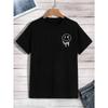 The T-shirt with a Fun Smiling Face Printed On It Is Melting, Men's Fashionable Overd T-shirt, Summer Cotton Clothing, loose#Color