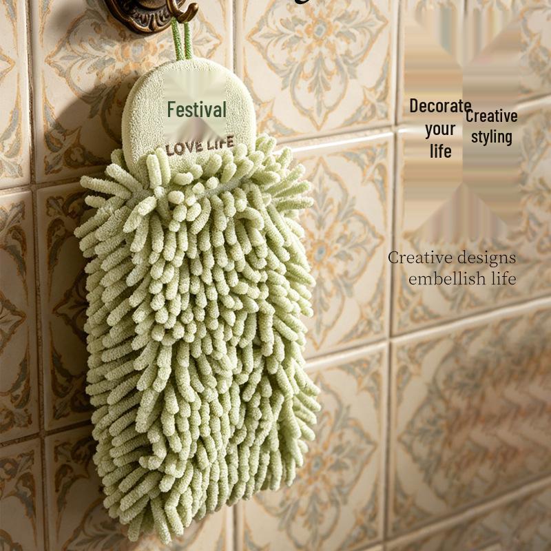 Быстросохнущее подвесное полотенце для рук из микрофибры (chenille) - Милое и впитывающее для кухни, ванной комнаты и туалета