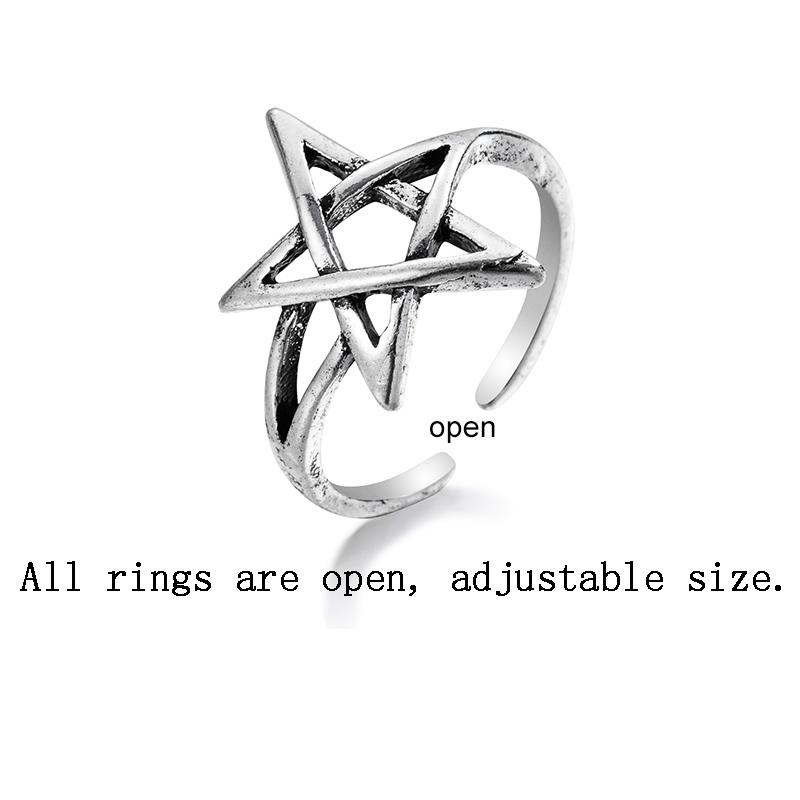 Очаровательное винтажное открытое кольцо для мужчин и женщин, кольца со змеей, звездой, совой и бабочкой, серебряные кольца в стиле панк, готический тренд, ювелирные изделия унисекс