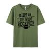 Женская футболка Dibs On The Wide Receiver Football Wife Qb Plain Shirt Удобная унисекс футболка
