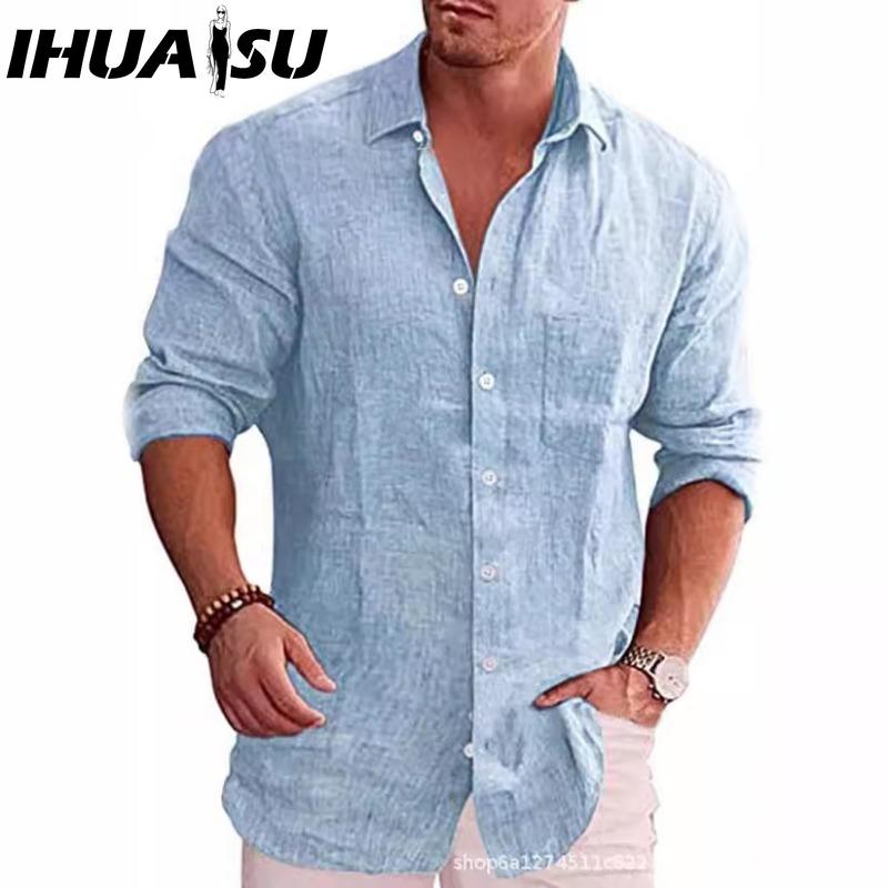 IHUASU Футболка из хлопка с длинным рукавом, мужская модная свободная рубашка с принтом, сострадательная рубашка