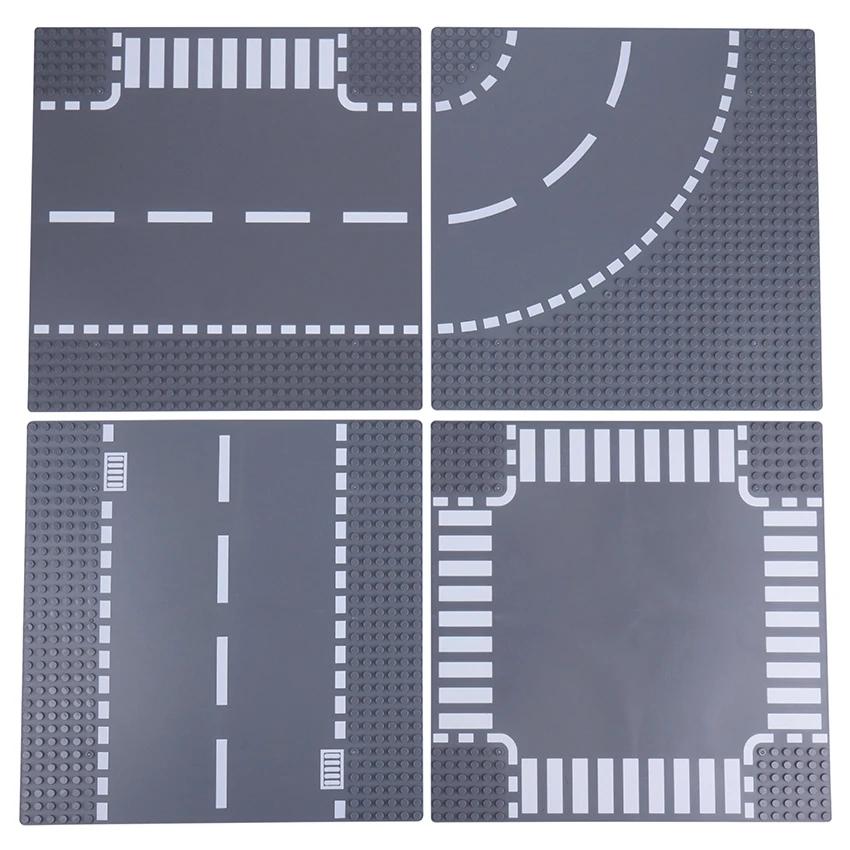 1 шт. Городская дорога, улица, базовая пластина, классический строительный блок, базовая пластина, детские сборные строительные блоки, игрушка, строительство, уличный вид