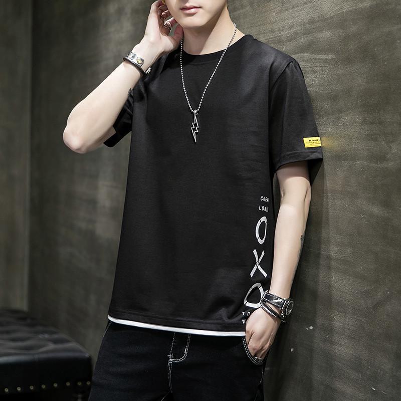 Men's Korean Style Loose Cotton Summer T-Shirt - Short Sleeve, Student Inner Wear
