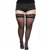 Plus Size Sheer Lace Stockings Woman Queen Size Thigh High Stockings with Non-slip Silicone