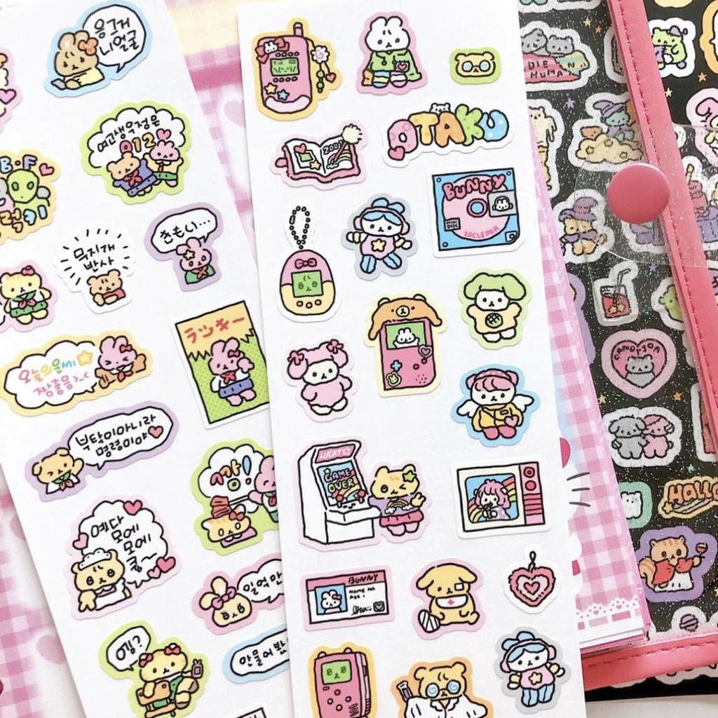 Korean Cute Hand-Drawn Doodle Rabbit Stickers for DIY Decoration