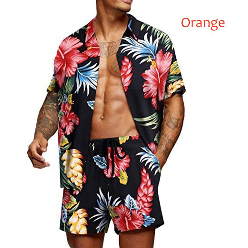 Новая летняя свободная модная пляжная рубашка в гавайском стиле, мужская молодежная повседневная рубашка с цветочным принтом, костюм-рубашка