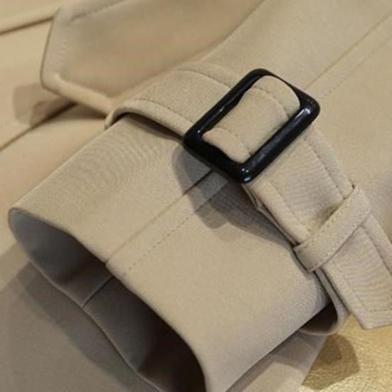 Женское пальто осень-зима с отложным воротником с поясом Элегантный однотонный двойной карман с длинными рукавами Толстая теплая офисная женская куртка средней длины Верхняя одежда