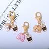 Creative Kitten Keychain Cute Metal Coffee Cup Cat Pendant Keyring Pretty Gift Charm for Bag Girls Car Trinket Accessories