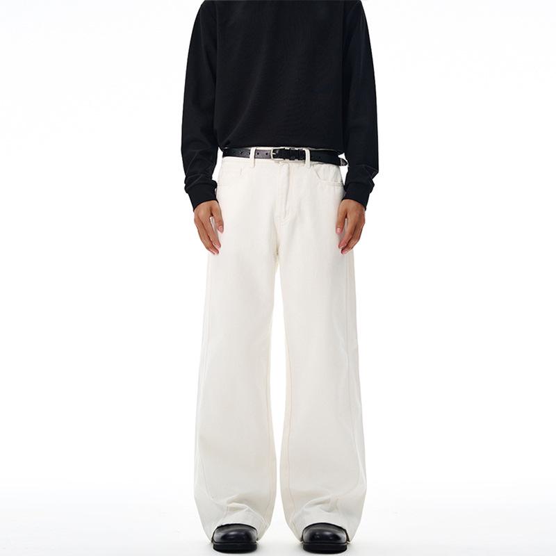 LKTM Американский Ретро Унисекс Брюки А-силуэта из Чистого Хлопка - Высококлассный Чистый Крой в Пол