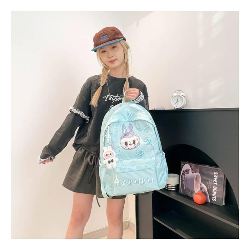 Cartoon Pattern Highcapacity Nylon Backpack Print Designs Girl Student Bag