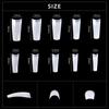 kads 500pcs No-Crease Half Cover Square False Nail Tips Nail Art Fake Nails White Nature Clear 10 Sizes Manicure Extension Tools