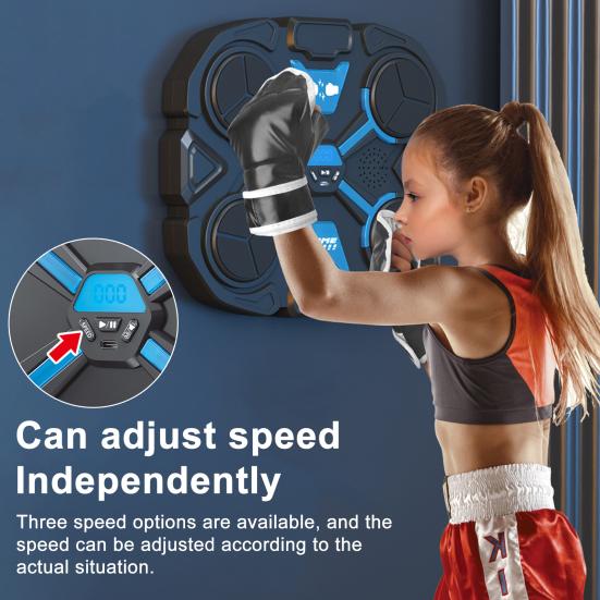 Музыкальный боксерский тренажер настенный, совместимый с Bluetooth, боксерская мишень со светодиодным счетчиком ударов, режимы, регулируемый электронный боксерский тренажер, подушка для отработки ударов