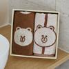 LINE FRIENDS Набор из 2 базовых полотенец X Songwol Brown (Коричневый, Слоновая кость)