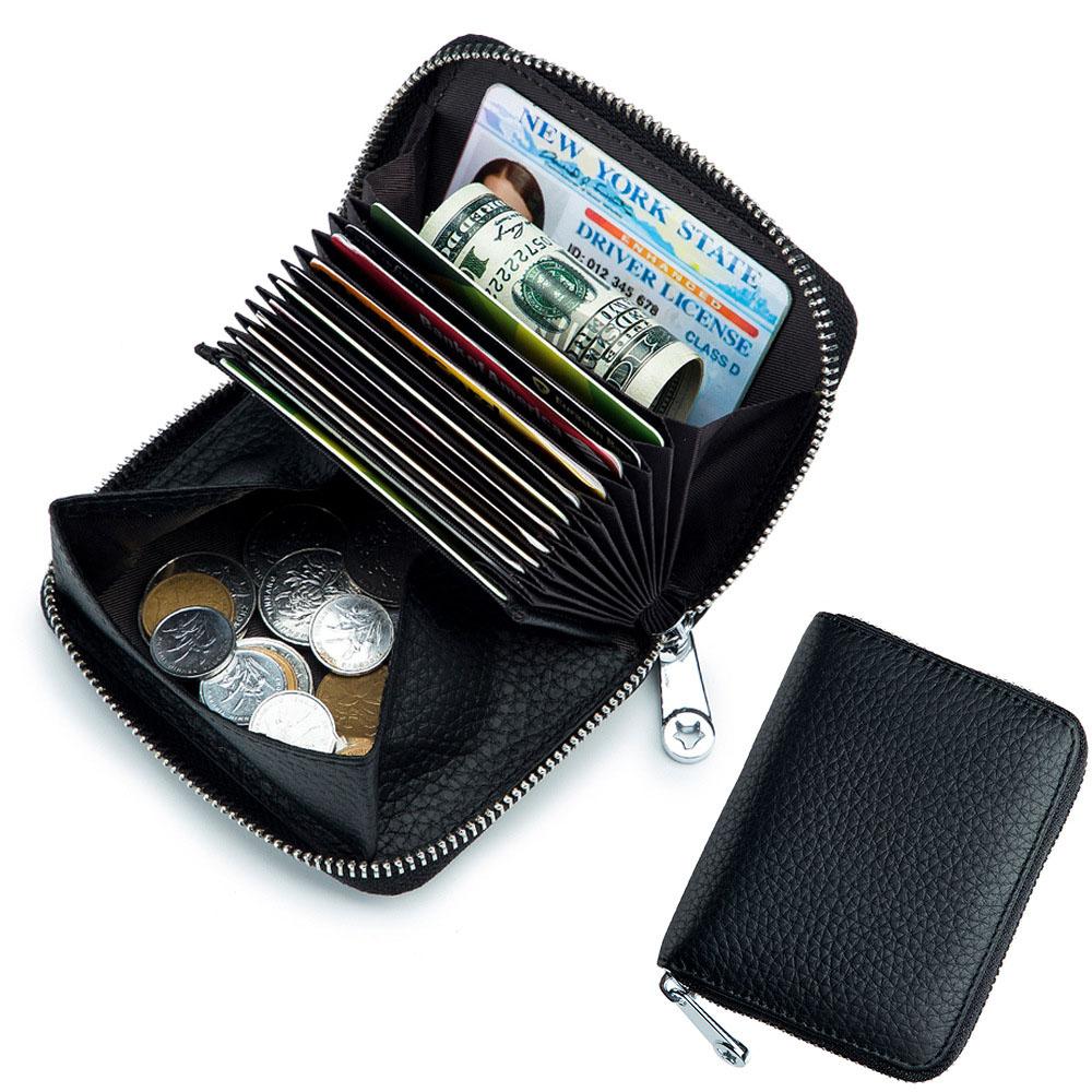 Card Holder RFID Coin Purse Zippered Card Holder Women's Accordion Card Holder Large Capacity Coin Bag Square Bag Wallet