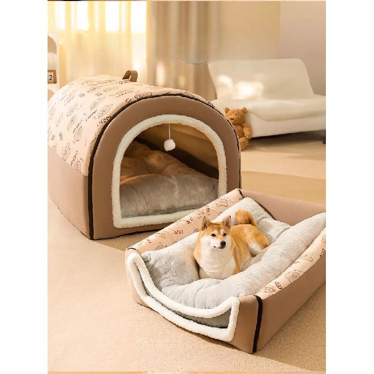 1.5kg Puppy Kennel Warm Winter Dog House Mat Nest Deep Sleep Tent Small Cat House Supply Detachable Washable Cat Bed Non-slip