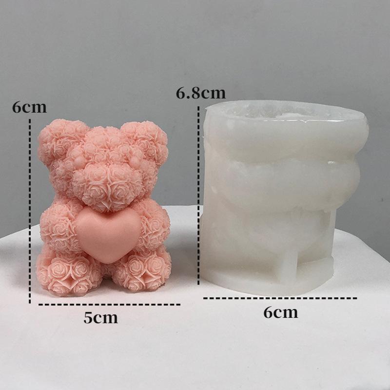 3D Мишка Обнимашки Любовь Силиконовая Форма для Свечей Сделай Сам Милый Мишка Питомец Материалы для Изготовления Свечей Мыло Ручной Работы Гипс Смола Форма Домашний Декор Подарок
