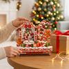 Wooden Craft Decor Christmas Photo Frame, 2D Picture Holder with Santa Snowman & Decorative Snowflake Pendant, Family Display Frame for Home