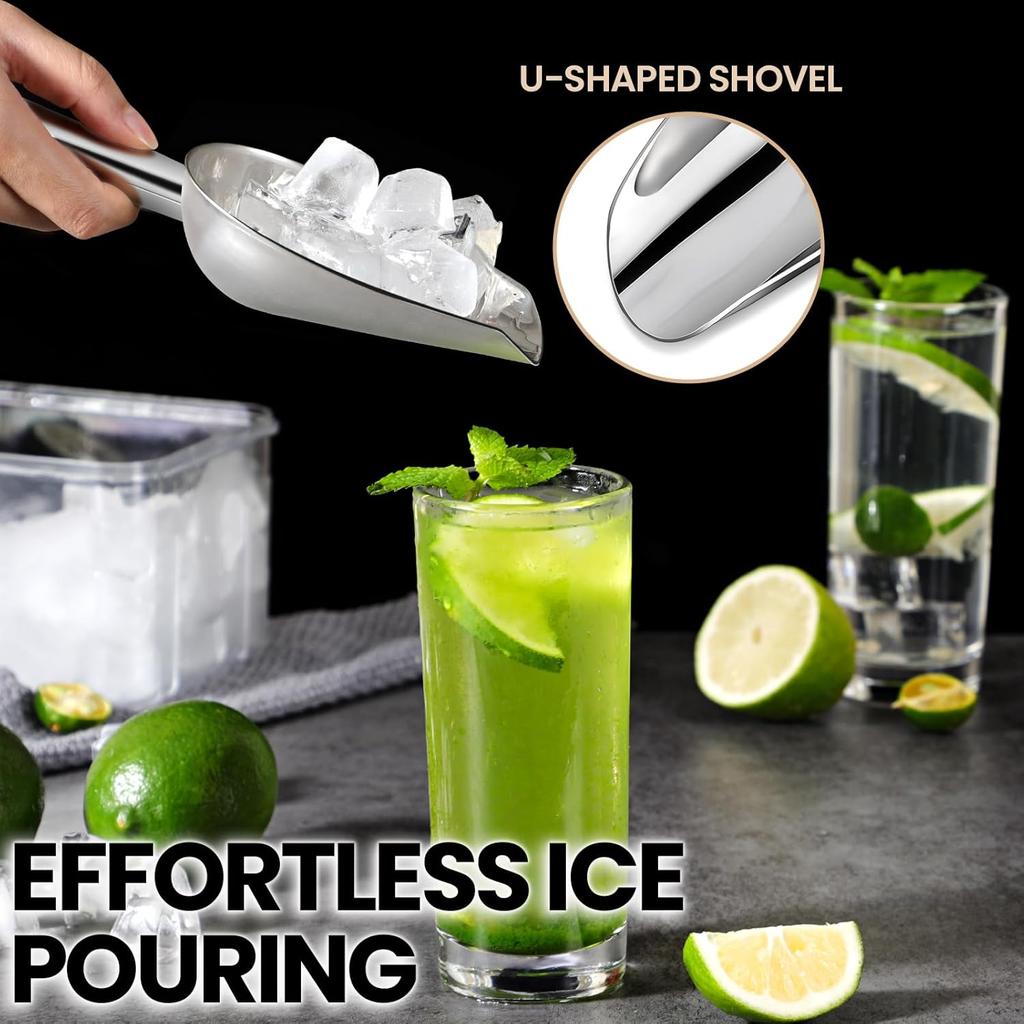 Multi functional metal ice spoon - ice bucket stainless steel small ice spoon - kitchen small tool biscuit flour pet dog food sp
