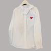 Love Embroidery Bow Long-sleeved White Shirt Female 2024 New Loose