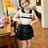 [VIISEN] детская мини-юбка для девочек юбка милая студенческая весна-лето Однотонная хлопковая резинка на талии С внутренней стороны Посещение детского сада Домашняя одежда Нижняя часть