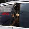 2 шт., автомобильные наклейки на среднюю стойку (B-pillar) Черные, розовые, с листьями Защитная пленка, подходят для всех моделей автомобилей