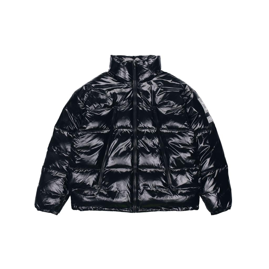 Adidas Originals Trefoil Solid Zip-Up Long Sleeve Collar Down Jacket Men Outerwear Black H66013