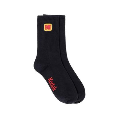 Kodak Apparel Носки ColorPlus с мини-логотипом, с круглым вырезом, ЧЕРНЫЕ