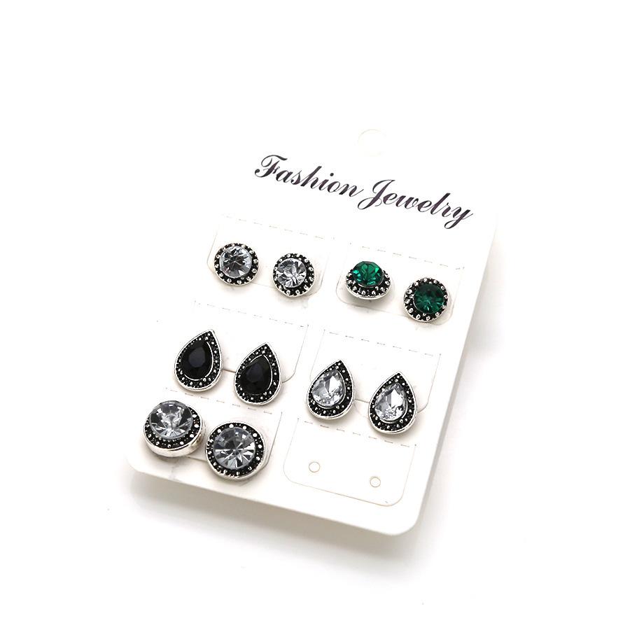 Набор женских серёг-гвоздиков 5 пар в ассортименте