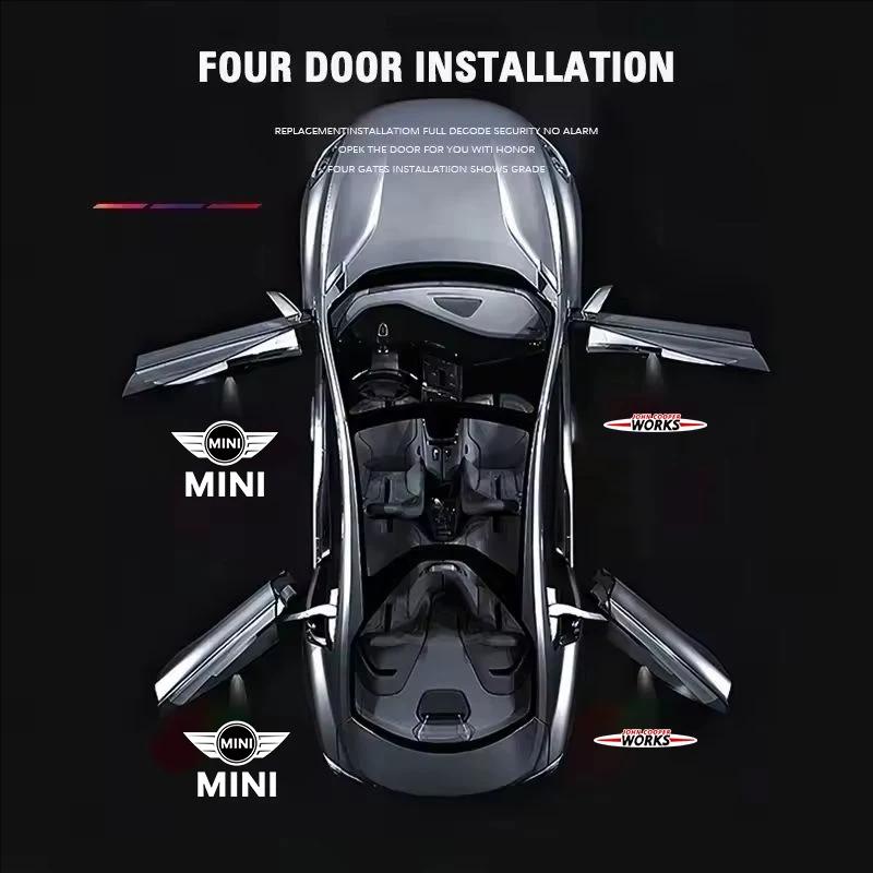 LED Car Door logo Projector Lamps Welcome Light For MINI Cooper One R50 R52 R54 R53 R56 Countryman R60 F55 F56 JCW Accessories qclyn77
