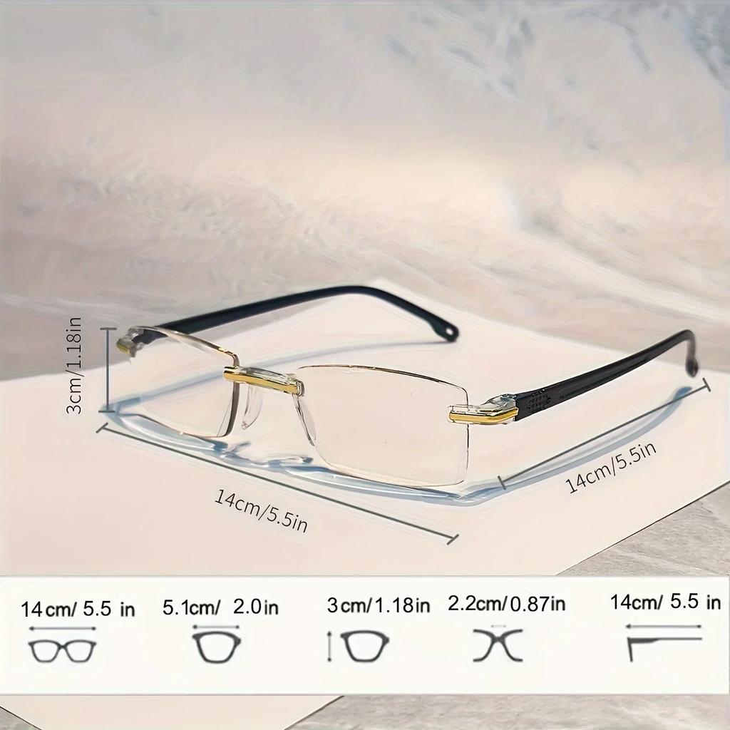 6Pcs Ultralight Reading Glasses Men Women Rimless Blue Light Blocking Computer Glasses Vintage Hd Lens Presbyopia Eyewear