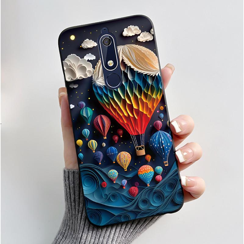Милый Чехол Для Nokia 5.1/Nokia 5.1 Plus/Nokia X5/Nokia 5 Funda Чехол с Рисунком Защитная Крышка Мягкий Силикон Мультяшный Черный Корпус