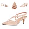 LOSLANDIFEN Women's 5cm Pointed Toe Cross Strap Buckle Sandals Slingback Pumps High Heels Party Wedding Dress Comfortable Shoes