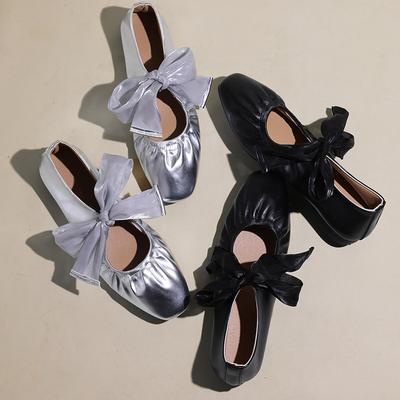 Модная обувь 2025 Весна Новая Женская обувь балетки Простые туфли Мэри Джейн на плоской подошве с мелким вырезом Модная универсальная женская повседневная обувь