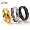 3 шт. Кольца для пар из нержавеющей стали с изысканной лазерной гравировкой, обручальные кольца для мужчин и женщин, модные, из фильма, с цирконом, подарки