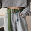 Ремень из холста с пряжкой из двух колец, сто универсальных джинсовых ремней, украшение для летних брюк для студентов без проколов