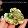Animal Jewelry Holder with Lid, Metal Leaf Figure for Earring Storage, Dresser Display, Desk Accent, Small Item Case