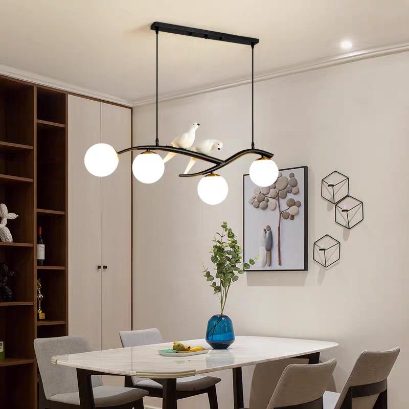 Nordic 12W Bird Chandelier E27 Трехцветный затемняющий обеденный стол Подвесной светильник Светодиодные светильники для украшения ресторана Внутреннее освещение