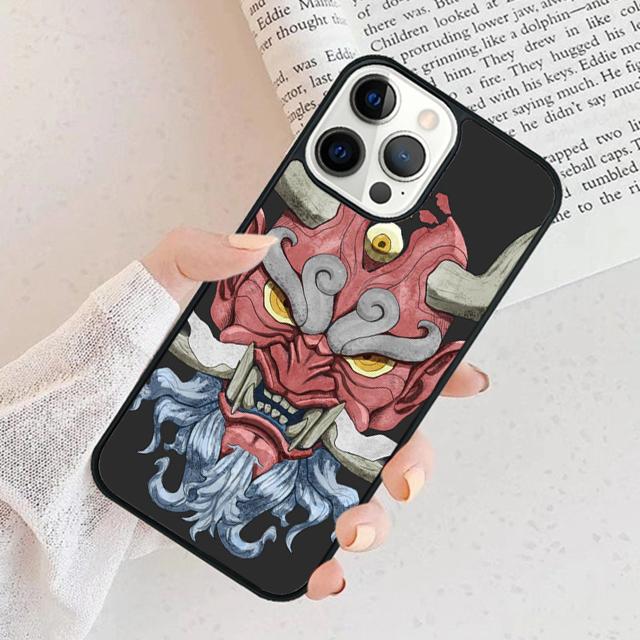 Oni Hannya Demon Mask Phone Case For iPhone 17 Air 15 16 Cover  11 13 14 Pro Max 12 Plus Max Fundas