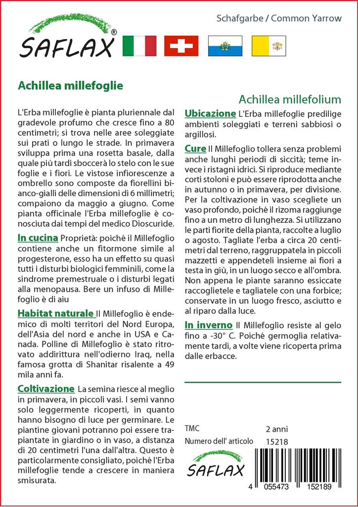SAFLAX Garden in the Bag - Тысячелистник обыкновенный - 200 семян - С субстратом в подходящем пакете - Achillea millefolium