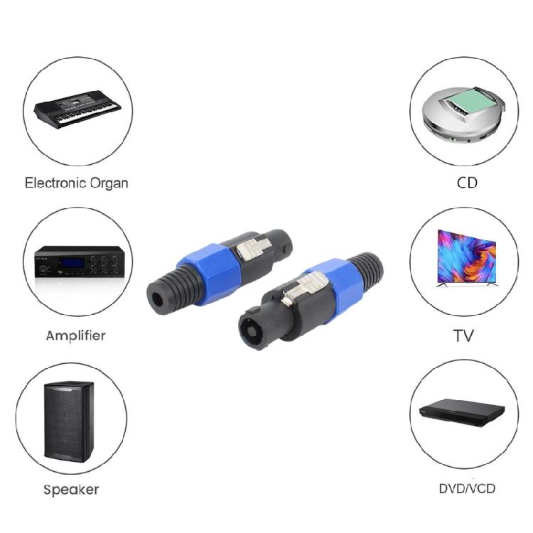 4Pcs 4 Poles 4 Pin NL4FC Connector Speaker Plug Sound Cable Adapter Docking Cable Connector Accessories for Speaker