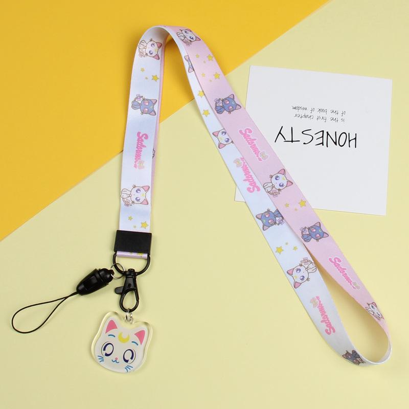 Cartoon Mobile Phone Lanyard, Cute Pendant, Wide And Flat Braided Belt, Lanyard, Key, Badge, Card Cover, Neck Lanyard.