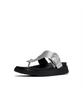 Женские сандалии Fitflop Gen-Ff с пряжкой, из фактурной кожи, с ремешком между пальцами - Серебристые (Ft64K2T212)