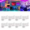 8pcs 8mm Strip Light Connector Transparent LED Strip Connector  For COB LED Strip Light