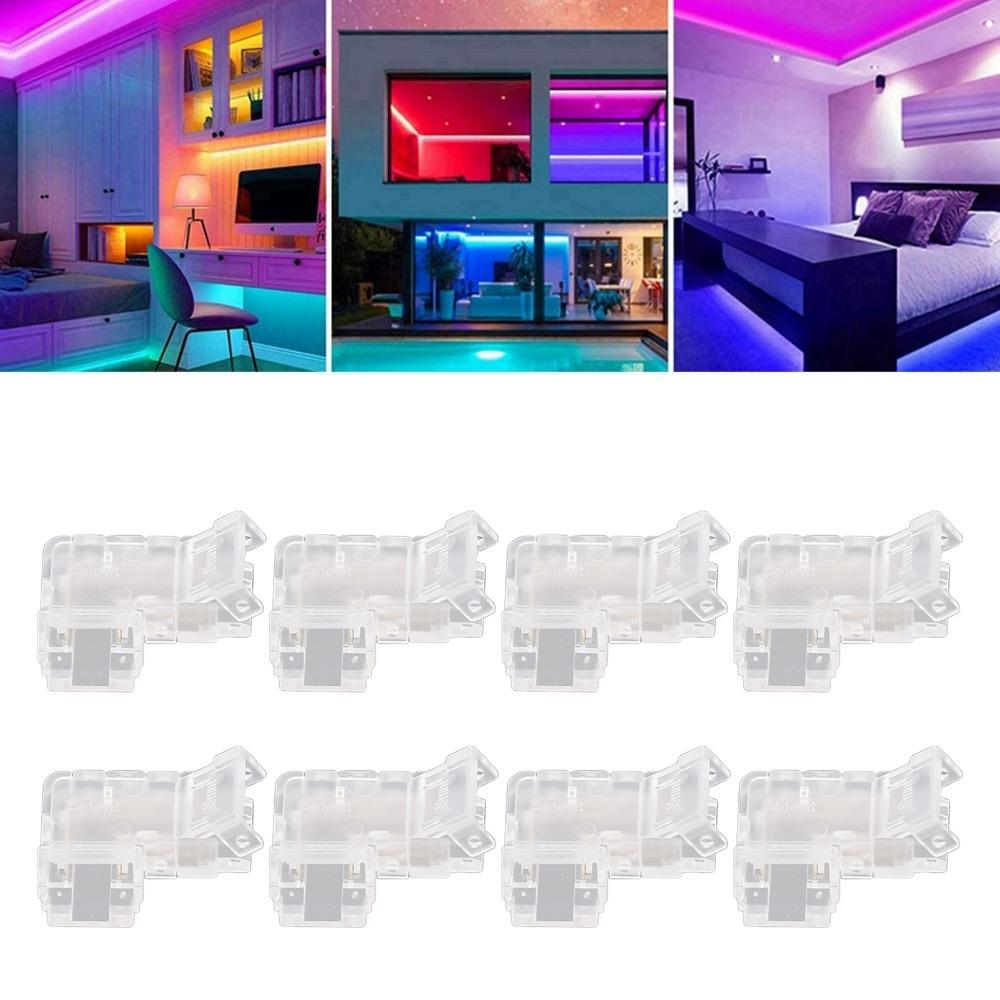 8pcs 8mm Strip Light Connector Transparent LED Strip Connector For COB LED Strip Light